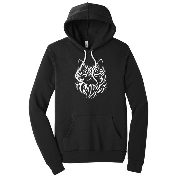 Tribal Cat White 1 - Unisex Premium Fleece Pullover Hoodie Thumbnail