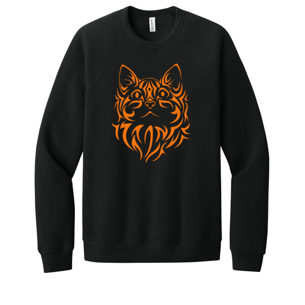 Tribal Cat Orange 1 - Unisex Premium Fleece Crew Sweatshirt Thumbnail