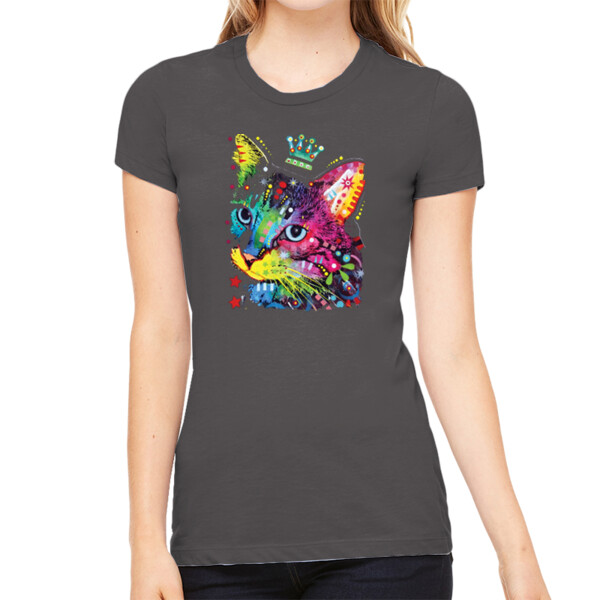 Cat Queen - Women's Premium Cotton Slim Fit T-SHirt Thumbnail