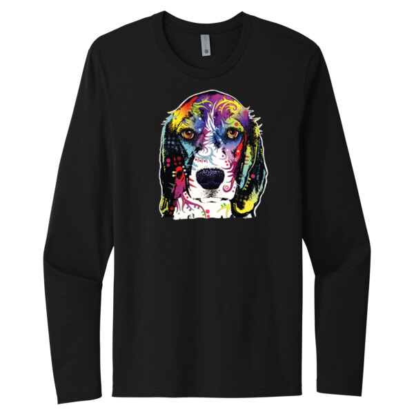 Beagle Neon - Unisex Premium Cotton Long Sleeve T-Shirt Thumbnail