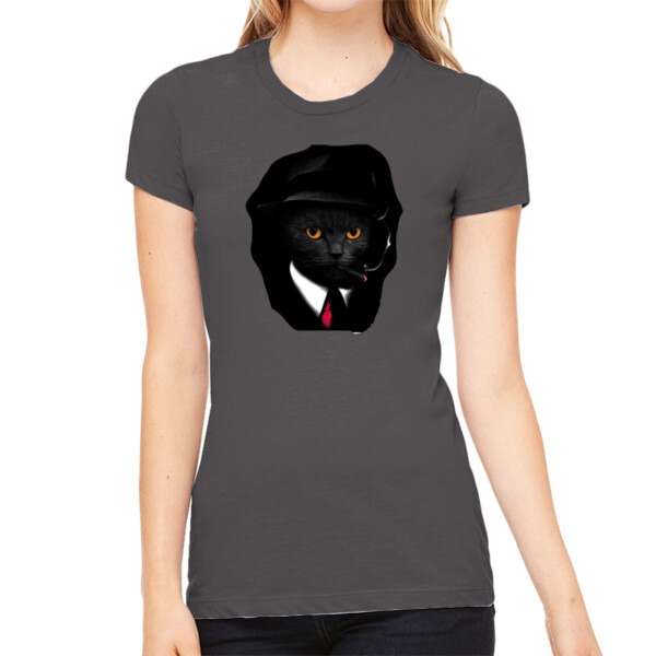 Cat Agent - Women's Premium Cotton Slim Fit T-SHirt Thumbnail