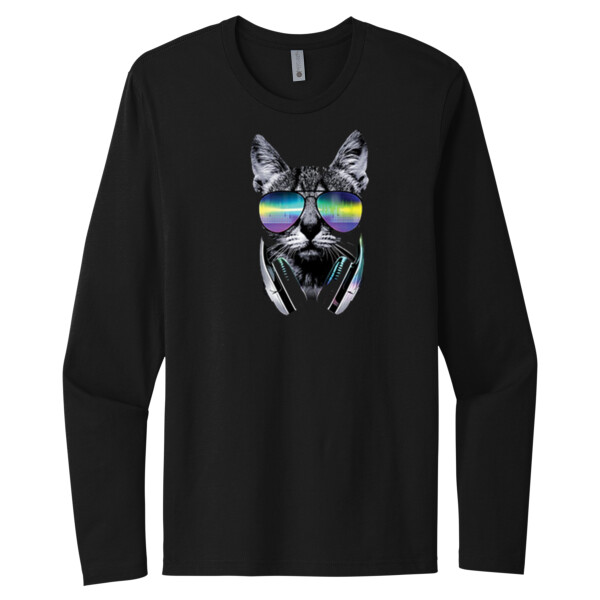 DJ Cat - Unisex Premium Cotton Long Sleeve T-Shirt Thumbnail