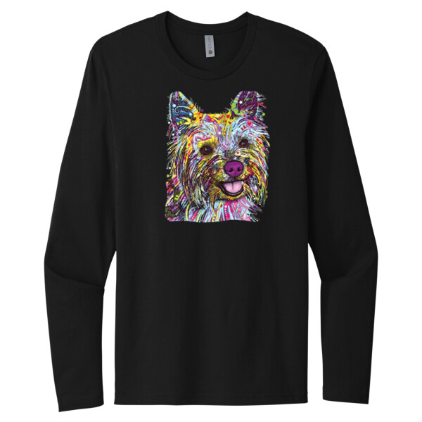Yorkie Neon - Unisex Premium Cotton Long Sleeve T-Shirt Thumbnail