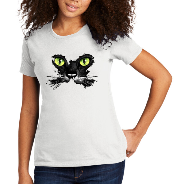 Cat Face - Women's Premium Cotton T-Shirt Thumbnail