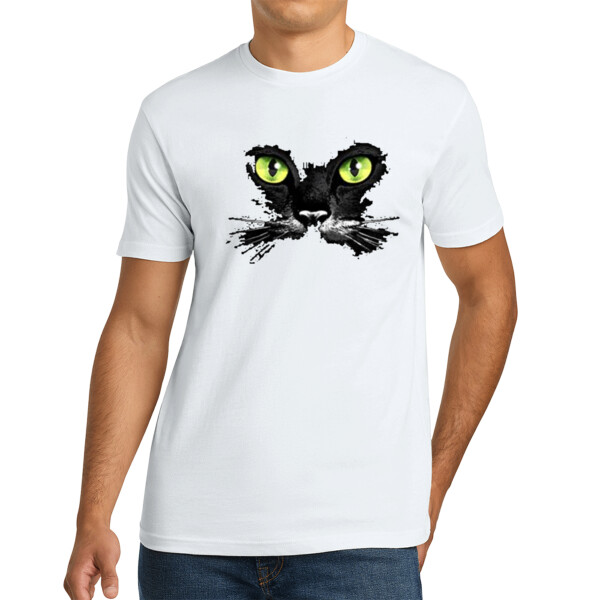 Cat Face - Unisex Premium Cotton T-Shirt Thumbnail