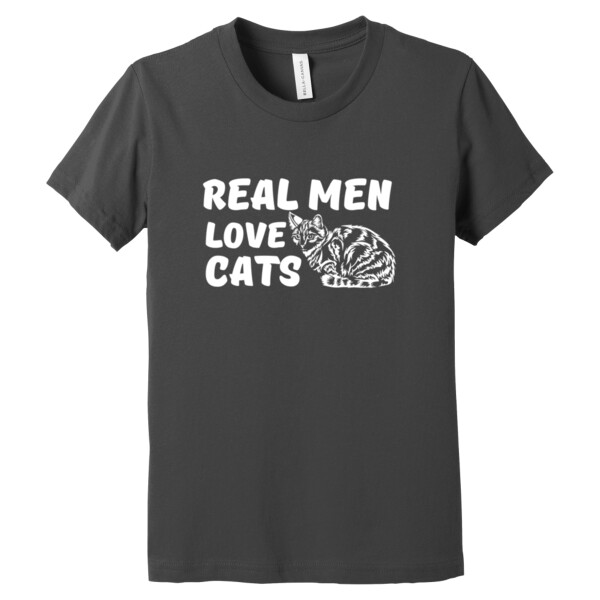 Real Men Love Cats White - Youth Premium Cotton T-Shirt Thumbnail
