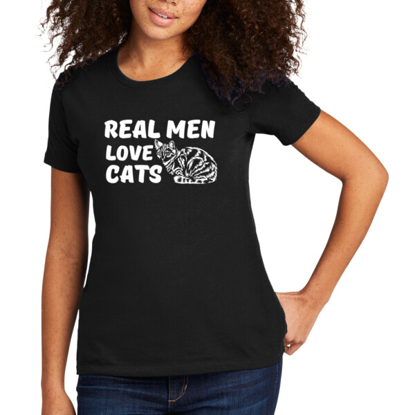 Real Men Love Cats White - Women's Premium Cotton T-Shirt Thumbnail