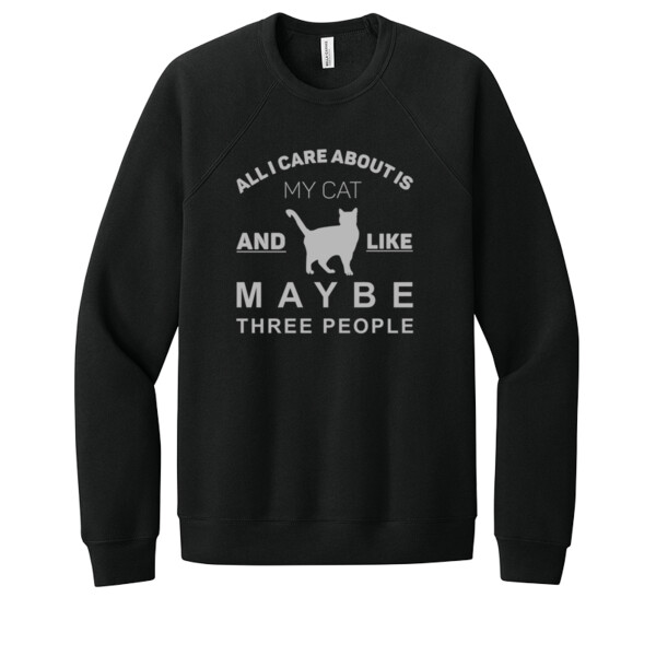 All I Care About Is My Cat Gray - Unisex Premium Fleece Crew Sweatshirt Thumbnail