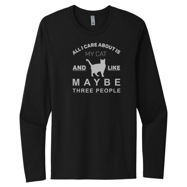 All I Care About Is My Cat Gray - Unisex Premium Cotton Long Sleeve T-Shirt Thumbnail