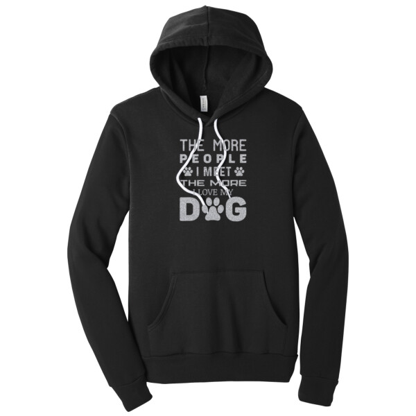 The More People I Meet The More I Love My Dog Metallic Silver - Unisex Premium Fleece Pullover Hoodie Thumbnail