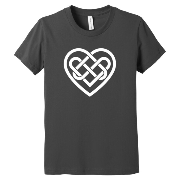 Celtic Heart White 1 - Youth Premium Cotton T-Shirt Thumbnail