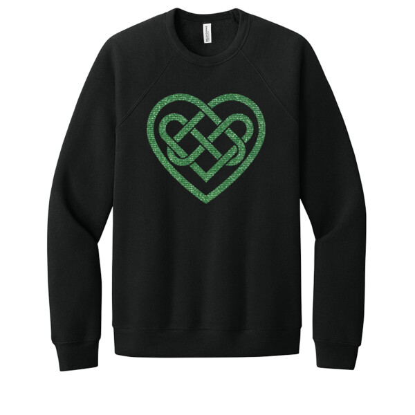 Celtic Heart Metallic Green 1 - Unisex Premium Fleece Crew Sweatshirt Thumbnail