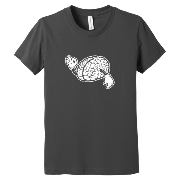 Strong Brain White 1 - Youth Premium Cotton T-Shirt Thumbnail