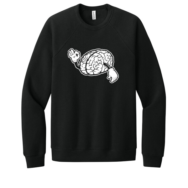 Strong Brain White 1 - Unisex Premium Fleece Crew Sweatshirt Thumbnail
