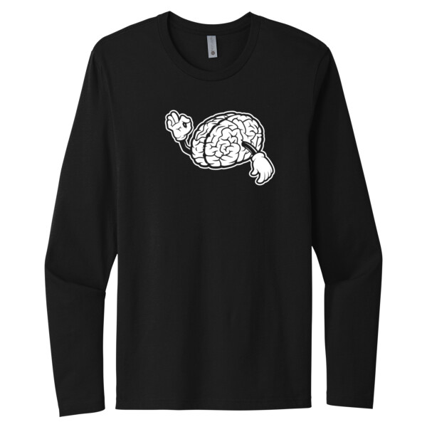 Strong Brain White 1 - Unisex Premium Cotton Long Sleeve T-Shirt Thumbnail