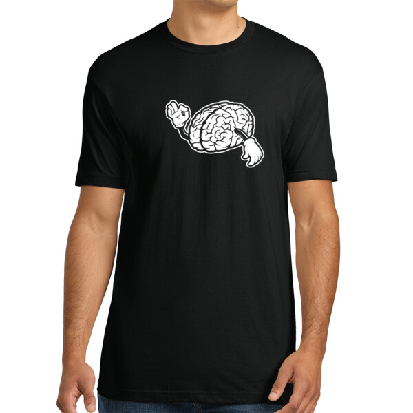 Strong Brain White 1 - Unisex Premium Cotton T-Shirt Thumbnail