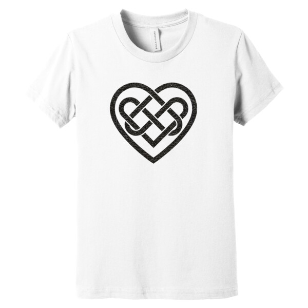 Celtic Heart Metallic Black  - Youth Premium Cotton T-Shirt Thumbnail