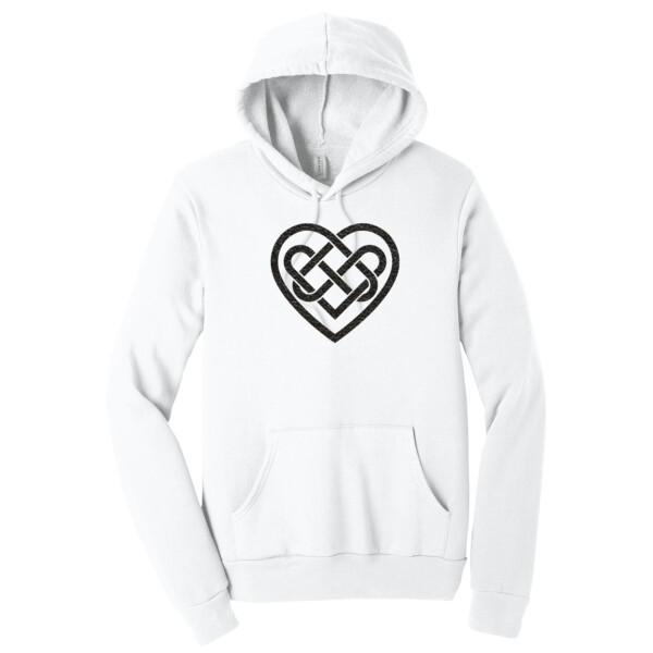Celtic Heart Metallic Black  - Unisex Premium Fleece Pullover Hoodie Thumbnail