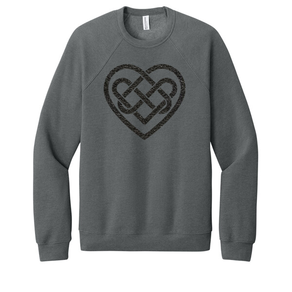 Celtic Heart Metallic Black  - Unisex Premium Fleece Crew Sweatshirt Thumbnail