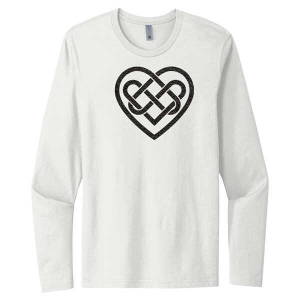 Celtic Heart Metallic Black  - Unisex Premium Cotton Long Sleeve T-Shirt Thumbnail