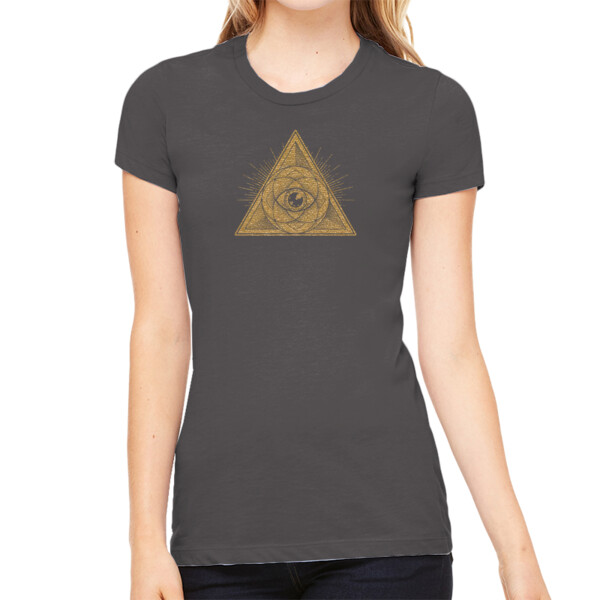 Sacred Geometry Gold - Women's Premium Cotton Slim Fit T-Shirt Thumbnail
