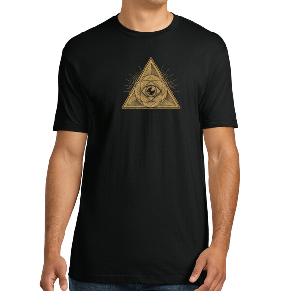 Sacred Geometry Gold - Unisex Premium Cotton T-Shirt Thumbnail