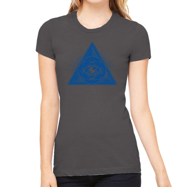 Sacred Geometry Navy - Women's Premium Cotton Slim Fit T-SHirt Thumbnail