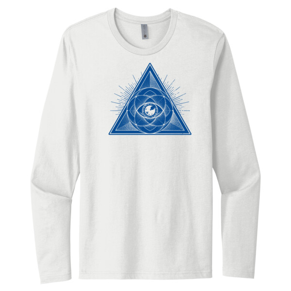 Sacred Geometry Navy - Unisex Premium Cotton Long Sleeve T-Shirt Thumbnail