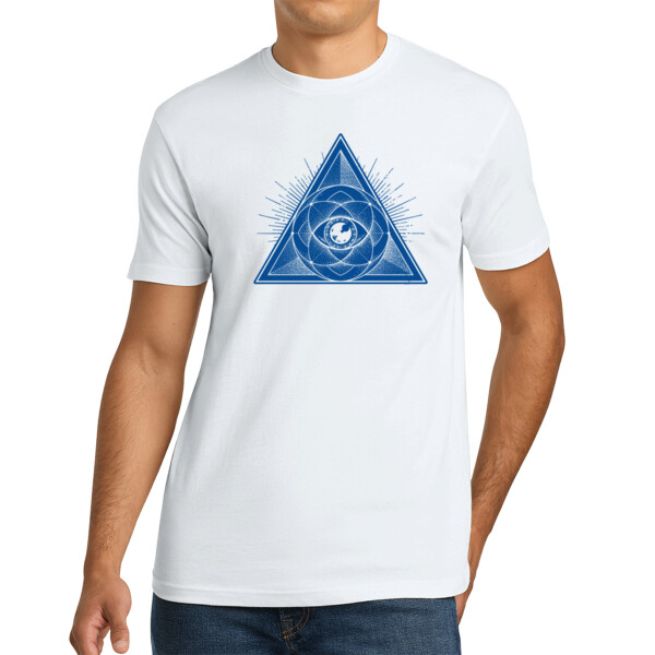 Sacred Geometry Navy - Unisex Premium Cotton T-Shirt Thumbnail