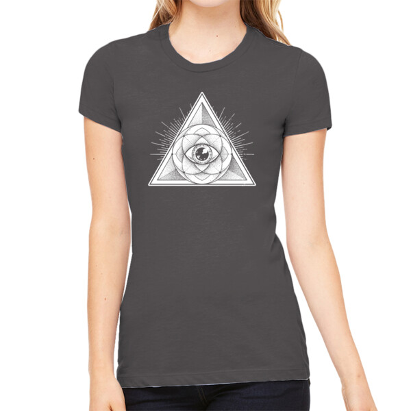 Sacred Geometry White - Women's Premium Cotton Slim Fit T-SHirt Thumbnail