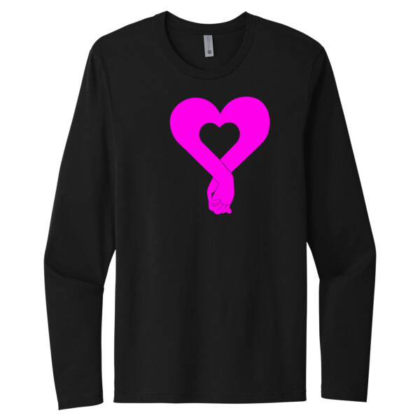 HeartHandsPink - Unisex Premium Cotton Long Sleeve T-Shirt Thumbnail