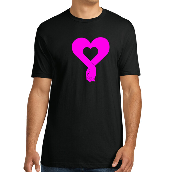 HeartHandsPink - Unisex Premium Cotton T-Shirt Thumbnail