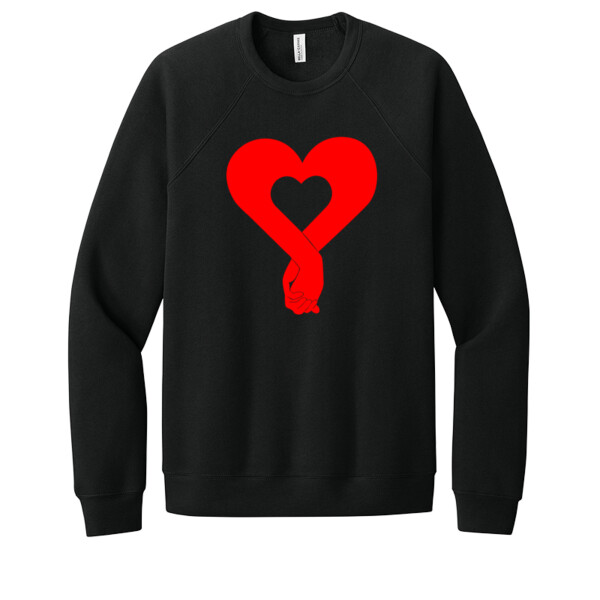 Heart Hands Red - Unisex Premium Fleece Crew Sweatshirt Thumbnail