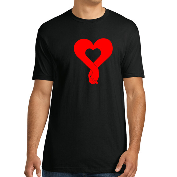 Heart Hands Red - Unisex Premium Cotton T-Shirt Thumbnail