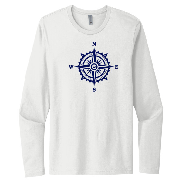 Nautical Sign 1 Navy - Unisex Premium Cotton Long Sleeve T-Shirt Thumbnail