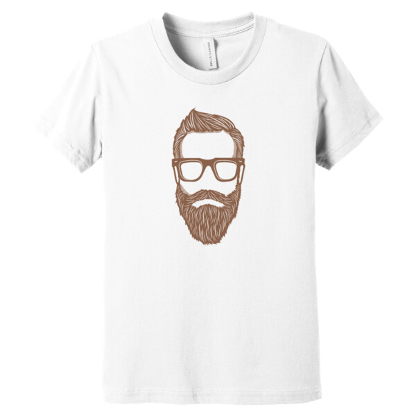 Hipster Beard 1 Brown - Youth Premium Cotton T-Shirt Thumbnail