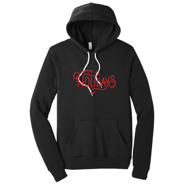 Happy Holidays Red - Unisex Premium Fleece Pullover Hoodie Thumbnail