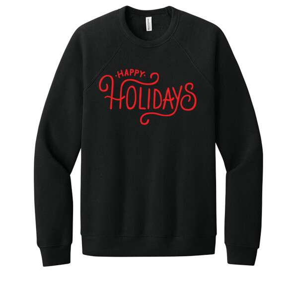 Happy Holidays Red - Unisex Premium Fleece Crew Sweatshirt Thumbnail