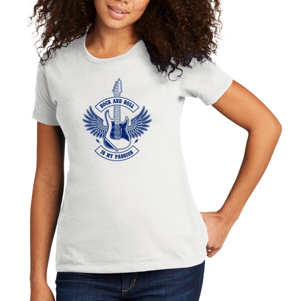 Rock and Roll Navy - Women's Premium Cotton T-Shirt Thumbnail