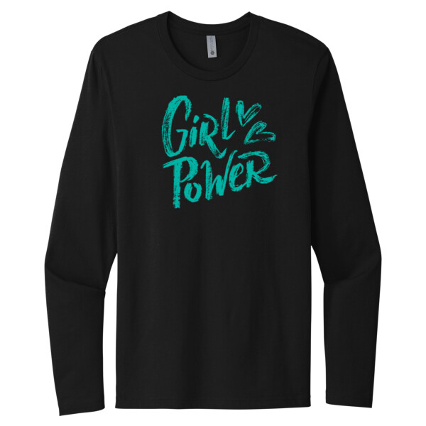 Girl Power Aqua - Unisex Premium Cotton Long Sleeve T-Shirt Thumbnail