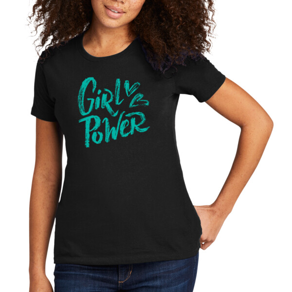 Girl Power Aqua - Women's Premium Cotton T-Shirt Thumbnail