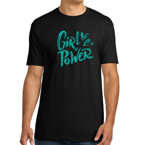 Girl Power Aqua - Unisex Premium Cotton T-Shirt Thumbnail