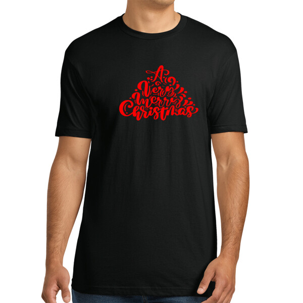 A Very Merry Christmas Red - Unisex Premium Cotton T-Shirt Thumbnail