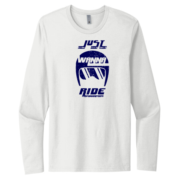 Just Wanna Ride Navy - Unisex Premium Cotton Long Sleeve T-Shirt Thumbnail
