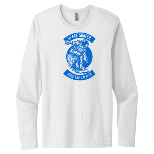 Space Surfer Royal - Unisex Premium Cotton Long Sleeve T-Shirt Thumbnail