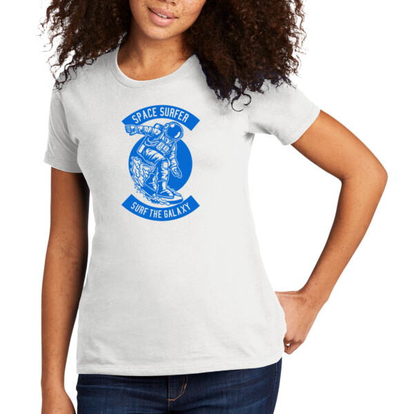 Space Surfer Royal - Women's Premium Cotton T-Shirt Thumbnail