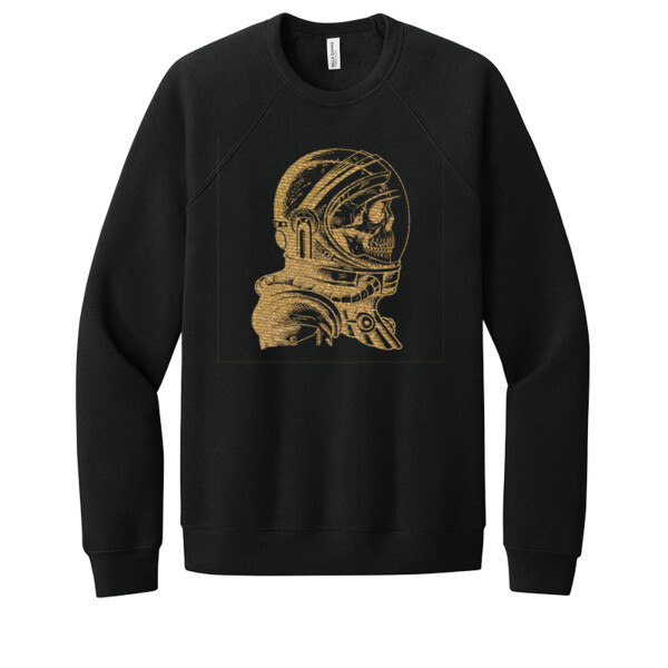 Skeleton Astronaut metallic gold - Unisex Premium Fleece Crew Sweatshirt Thumbnail