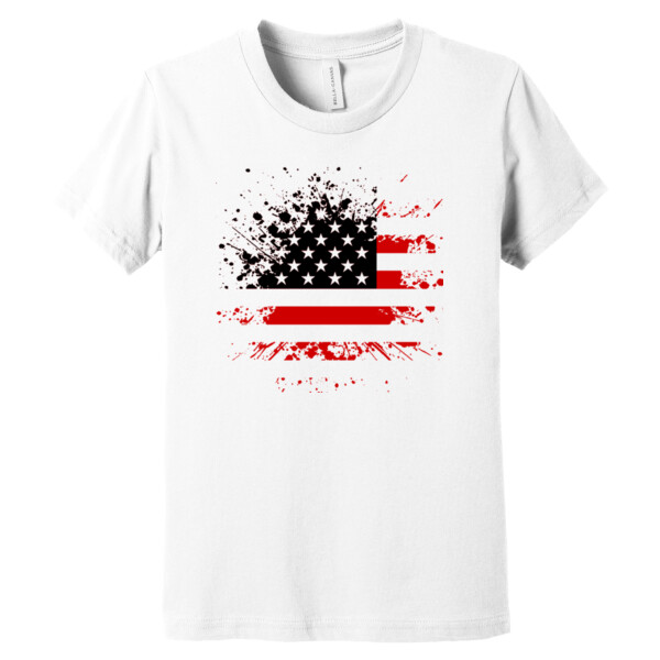 Distressed Flag Red Black - Youth Premium Cotton T-Shirt Thumbnail