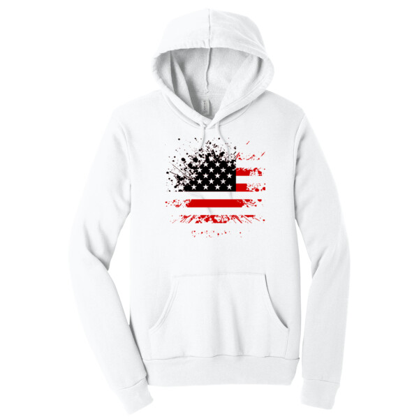 Distressed Flag Red Black - Unisex Premium Fleece Pullover Hoodie Thumbnail