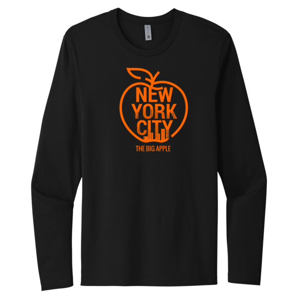 The Big Apple NYC Orange - Unisex Premium Cotton Long Sleeve T-Shirt Thumbnail